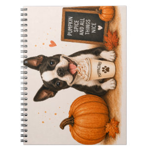 Boston Terrier Autumn Café Notebook