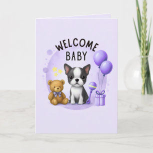 Boston Terrier Baby Congratulations Cards