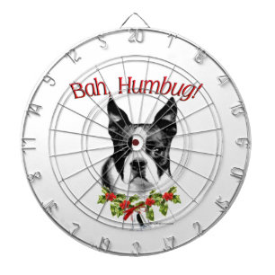 Boston Terrier Bah Humbug Dartboard