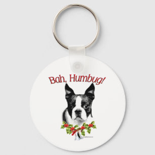 Boston Terrier Bah Humbug Key Ring