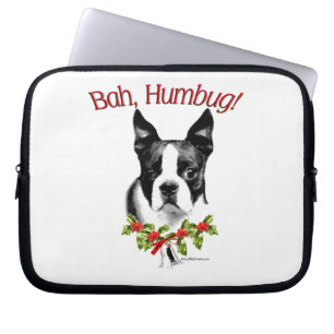 Boston Terrier Bah Humbug Laptop Sleeve