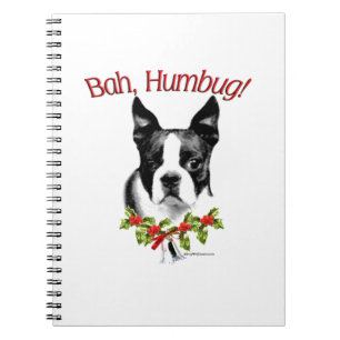 Boston Terrier Bah Humbug Notebook