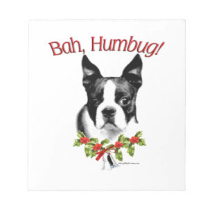 Boston Terrier Bah Humbug Notepad