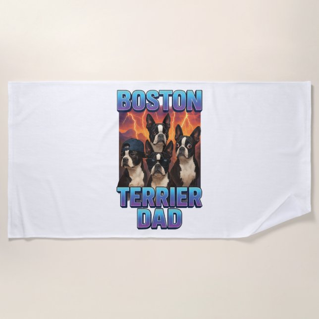 Boston Terrier Beach Towel (Front)