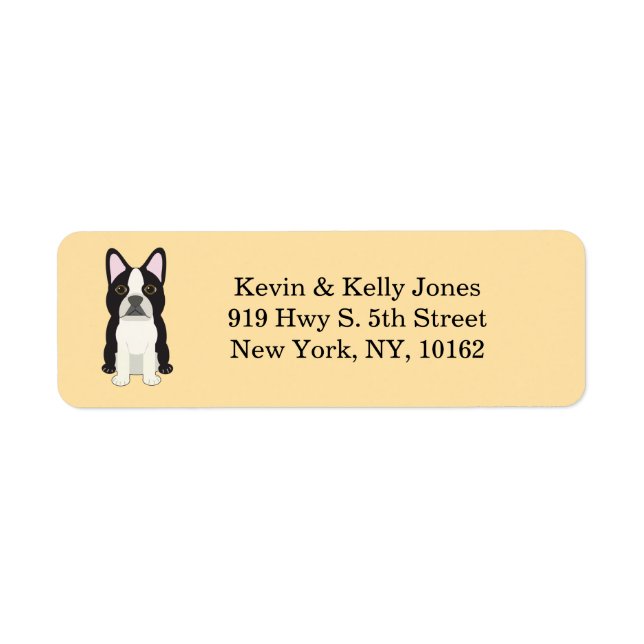 Boston Terrier beige Return Address Label (Front)