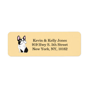 Boston Terrier beige Return Address Label