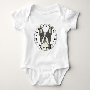 Boston Terrier Big Brother Baby Bodysuit
