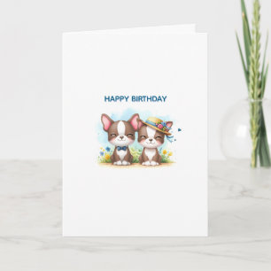 Boston Terrier Birthday Greeting Card