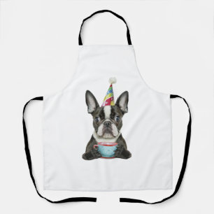 Boston Terrier Birthday Hat Classic T-Shirt Apron