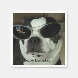 Boston Terrier Birthday Napkins