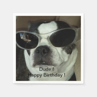 Boston Terrier Birthday Napkins