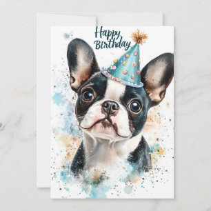 Boston Terrier Birthday Party Invitation