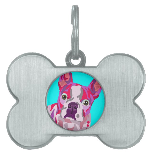 Boston Terrier Bone Pet Tag (Front)
