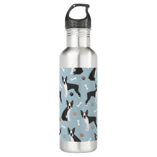 Boston Terrier Bones and Paws 710 Ml Water Bottle