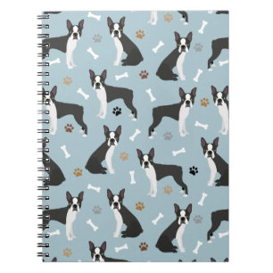 Boston Terrier Bones and Paws Notebook