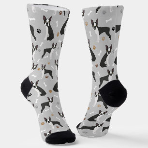 Boston Terrier Bones and Paws Socks