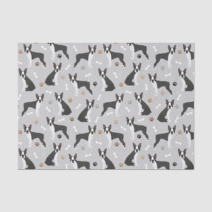 Boston Terrier Bones and Paws Tissue Paper