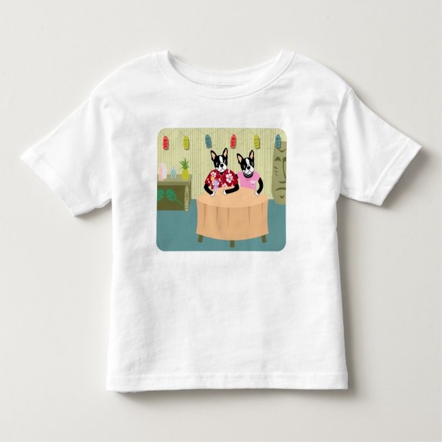 Boston Terrier Boy & Girl Toddler T-Shirt (Front)