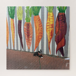 Boston Terrier & Calico Carrots Jigsaw Puzzle