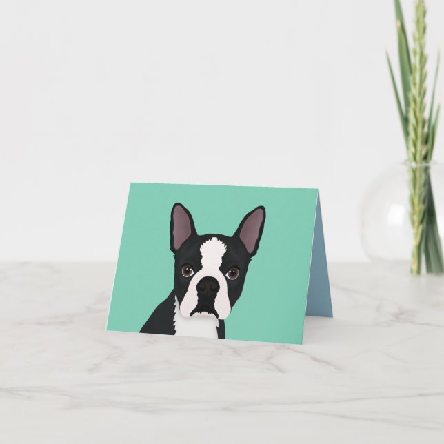 boston terrier cartoon card (Front)