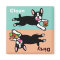 Boston Terrier Cartoon Dirty / Clean