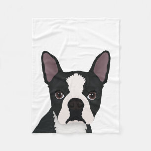 boston terrier cartoon fleece blanket