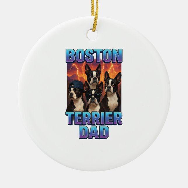 Boston Terrier Ceramic Ornament (Front)
