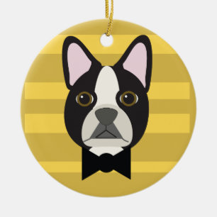 Boston Terrier Ceramic Ornament
