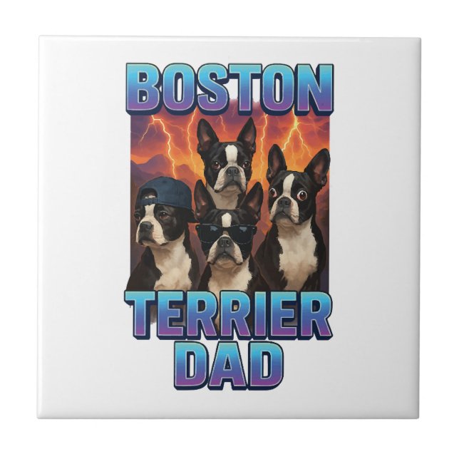 Boston Terrier Ceramic Tile (Front)