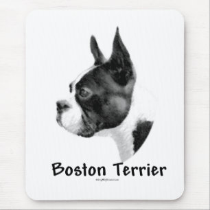 Boston Terrier Charcoal 2 Mouse Pad