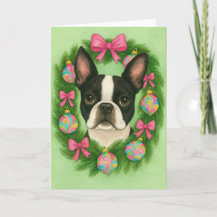 Boston Terrier Christmas Card