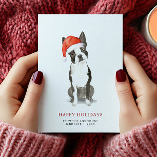 Boston Terrier Christmas Card