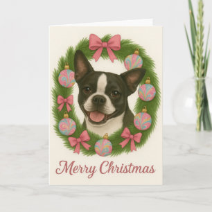 Boston Terrier Christmas Card