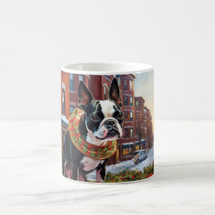 Boston Terrier Christmas Festive Season Coffee Mug