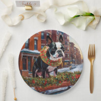 Boston Terrier Christmas Festive Season