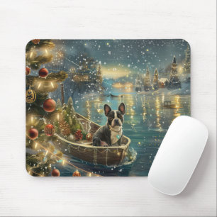 Boston Terrier Christmas Festive Voyage Mouse Pad
