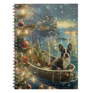 Boston Terrier Christmas Festive Voyage Notebook