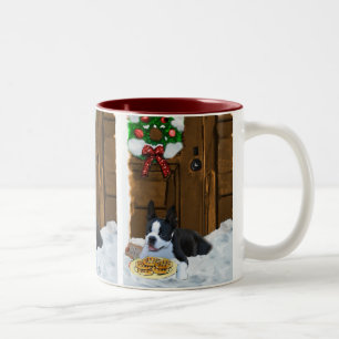 Boston Terrier Christmas Gifts Two-Tone Coffee Mug