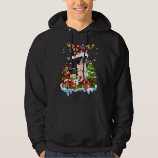 Boston Terrier Christmas Reindeer Christmas Lights Hoodie