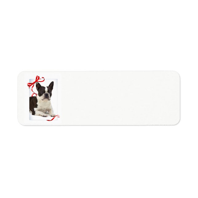 Boston Terrier Christmas Return Address Labels (Front)