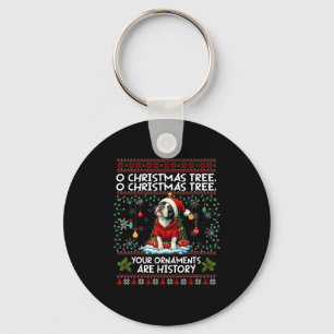 Boston Terrier Christmas Tree Decorations Dog Love Key Ring