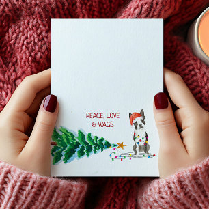 Boston Terrier Christmas Tree Holiday Card