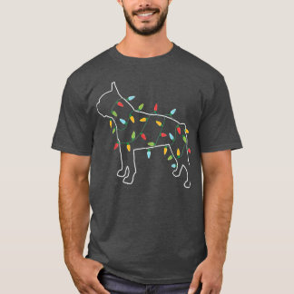 Boston Terrier Christmas Tree Light Pajama Xmas Do T-Shirt