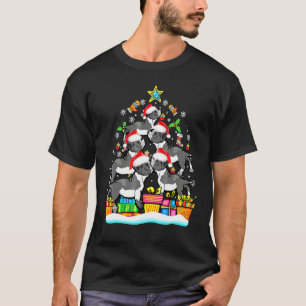 Boston Terrier Christmas Tree Santa Hat Decoration T-Shirt