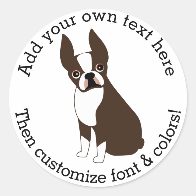 Boston Terrier Classic Round Sticker (Front)