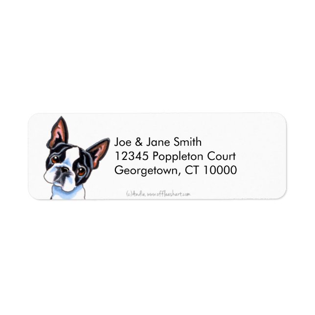 Boston Terrier Clean & Simple Return Address Label (Front)