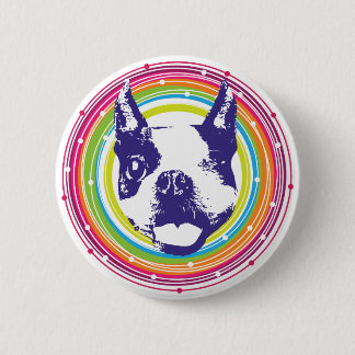 Boston Terrier - Colourful Circles 6 Cm Round Badge