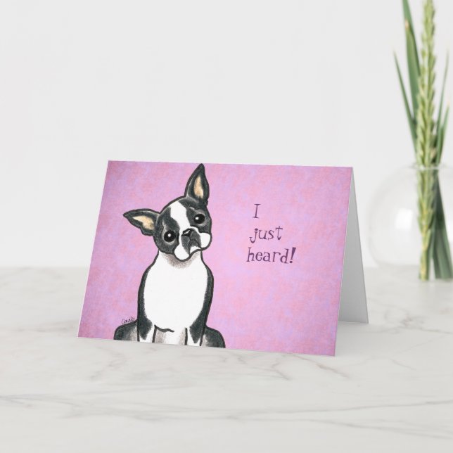 Boston Terrier Congratulations Custom Card (Front)