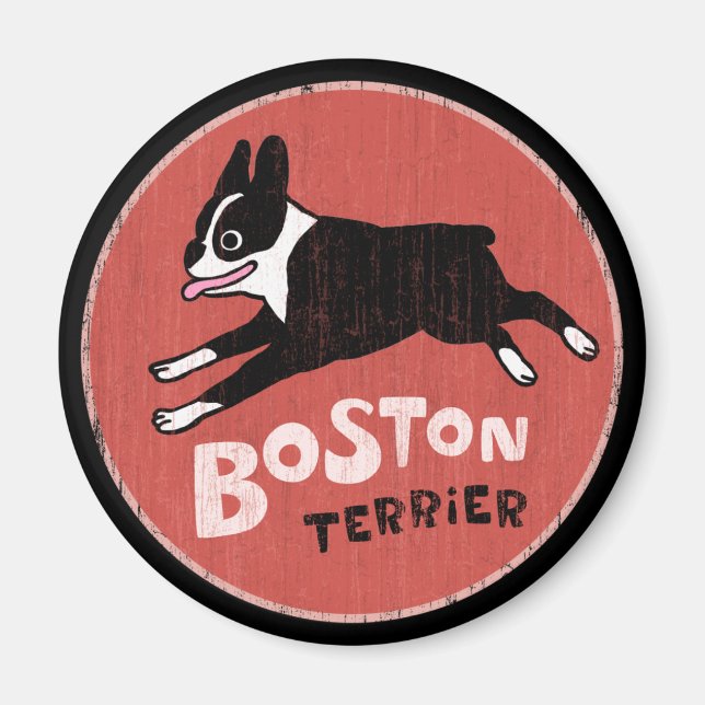 Boston Terrier Cool Retro Style Magnet (Front)