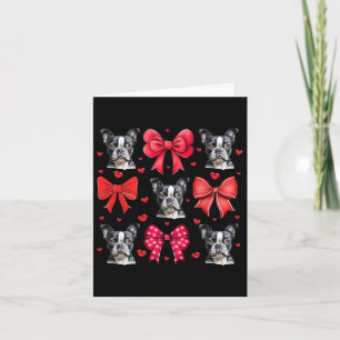 Boston Terrier Coquette Bow Puppy Dog Mum Valentin Card